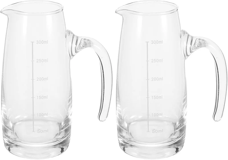 Marke: BESTOYARD 2 Stück Glas Weindekanter mit Messskala und Griff, 300ml — Wein und Festtafel