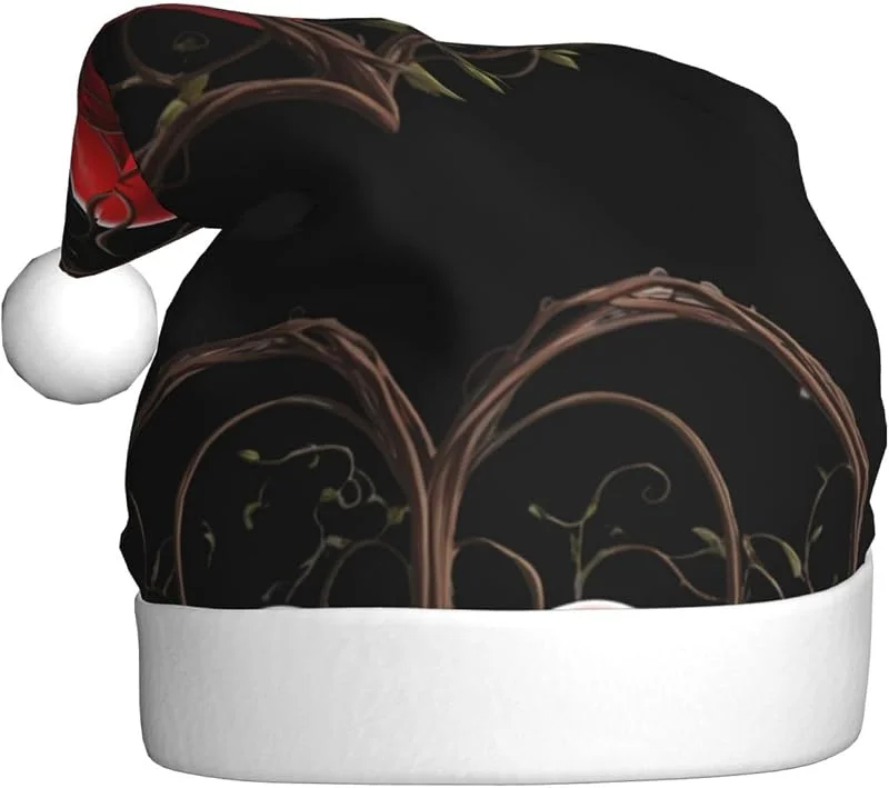 Marke: HYTTER HYTTER Love imprisoned by Hua Teng Prints Weihnachtsmütze für Erwachsene, weiche und flauschige Krempe, leichter Komfort — Weihnachtsmode