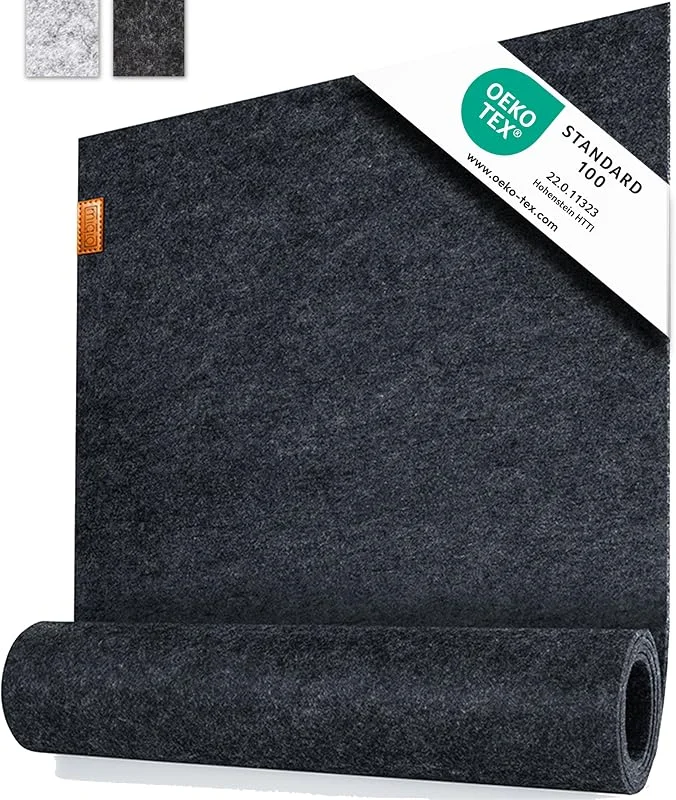 Besuche den Miqio-Store Miqio Design Tischläufer Filz Grau, 150x40 cm abwaschbar, Nachhaltiger Oekotex Filzstoff, Echtleder Label, Skandinavischer Filzläufer — Küche & Haushalt