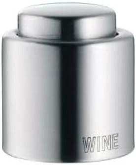 WMF Clever&More Weinverschluss mit Aufschrift, Weinflaschenverschluss Ø 2, 4 cm, Cromargan Edelstahl mattiert — Wein und Festtafel