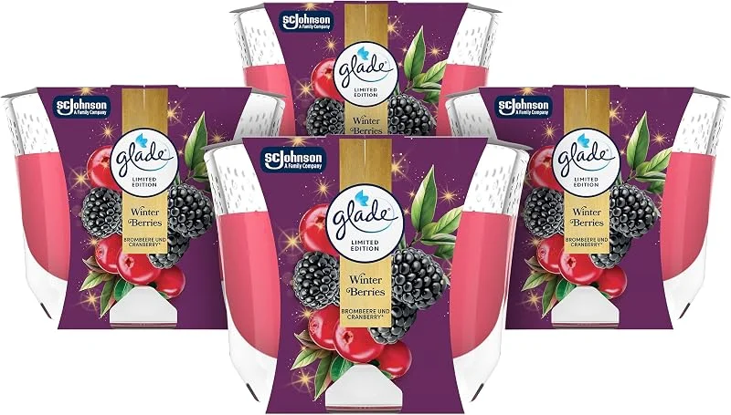 Besuche den Glade-Store Glade Langanhaltende Duftkerze Winter Berries — Kerzenlicht Abendessen