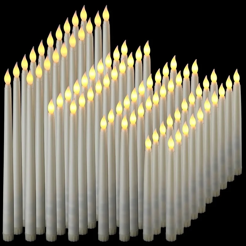 Marke: Tuanse Tuanse Flammenlose LED-Kerzen, batteriebetrieben, 32 cm, 27 cm, 24 cm, 24 cm, 21, 6 cm, 21, 6 cm, flackernd, für Weihnachten, Kirche, Hochzeit, Party, Batterie nicht im Lieferumfang enthalten (Beige) — Weihnachtsbeleuchtung