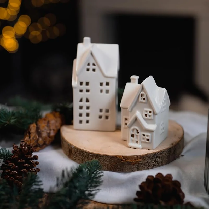 Besuche den DARO DEKO-Store DARO DEKO Keramik LED Haus - weiß glänzend - 7 x 11, 5 x 7 cm - Lichthaus — Weihnachtsdeko