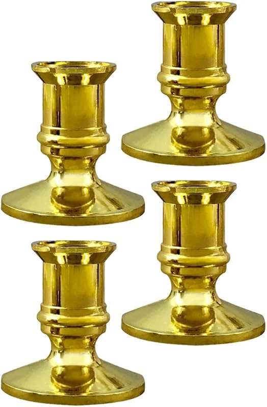 Marke: BESTOYARD 2 Paar Goldener Kerzenständer aus ABS, Kompakt, Vintage — Kerzenlicht Abendessen