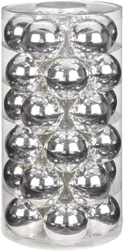 Besuche den Inge-glas-Store Christbaumkugel aus Glas - 30 Stück - Silber Glanz (Silber) Ø 6 cm — Weihnachtsdeko