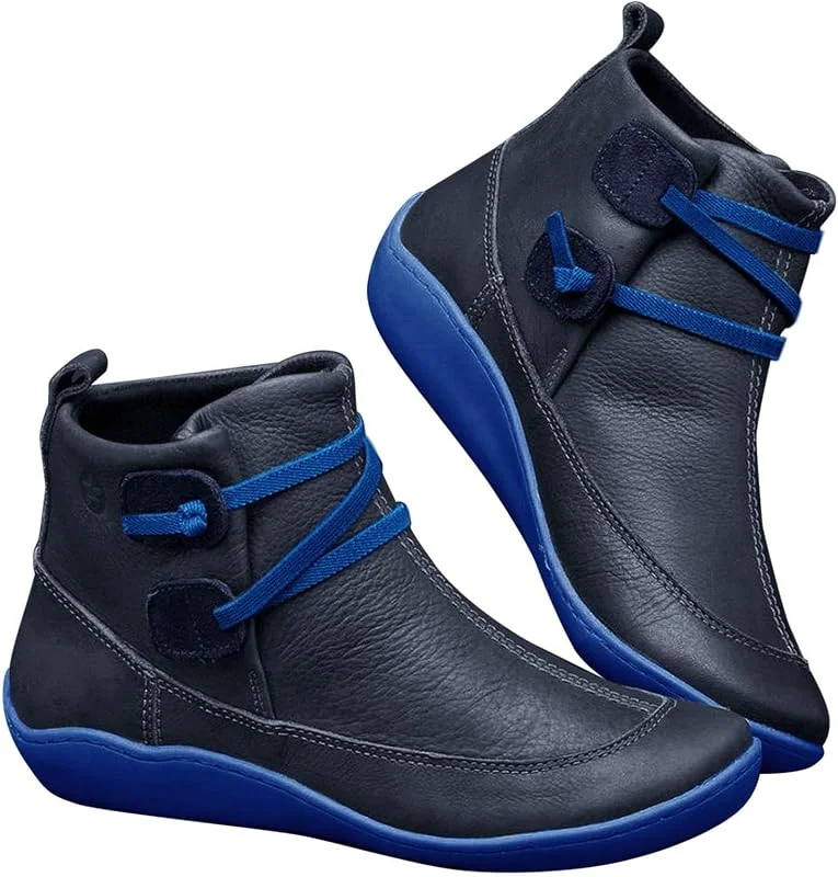 Marke: Generisch Generisch Flache Stiefeletten Für Damen, Schuhe Mit Fußgewölbeunterstützung Für Damen, Einfarbig Keilabsatz Rutschfeste Arbeitsstiefel Mit Seitlichem Reißverschluss — Heizkleidung