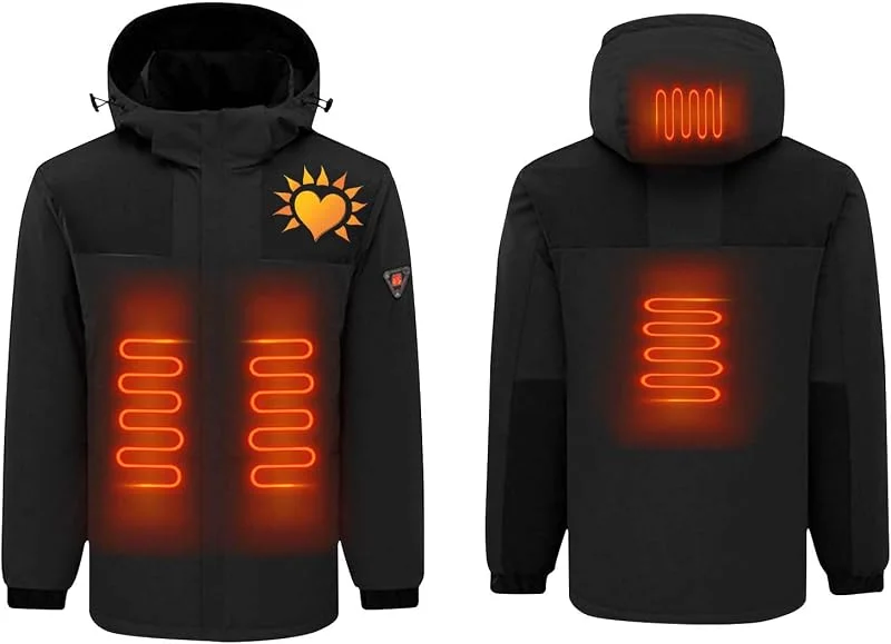 Marke: KQIVAM KQIVAM Heizjacke Herren Damen Beheizbare Jacke mit Heizung USB Elektrische Beheizte Jacke mit 4 Heizzonen Winterjacke Beheizbare Weste Pufferjacke Heizmantel Kapuze Funktionsjacke Outdoorjacke — Heizkleidung