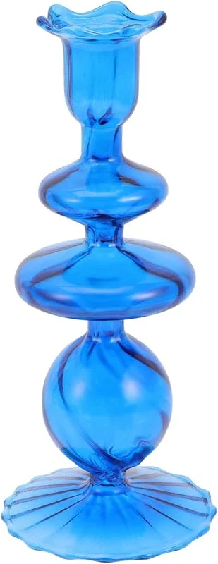 Marke: BESTOYARD Glas Kerzenständer Blau für Weihnachten Party, Tischdeko — Kerzenlicht Abendessen