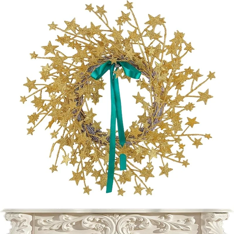 Marke: Veasbuu Weihnachtskranz für die Haustür, 54 cm, Weihnachtsstern-Fensterdekoration — Weihnachtsdeko