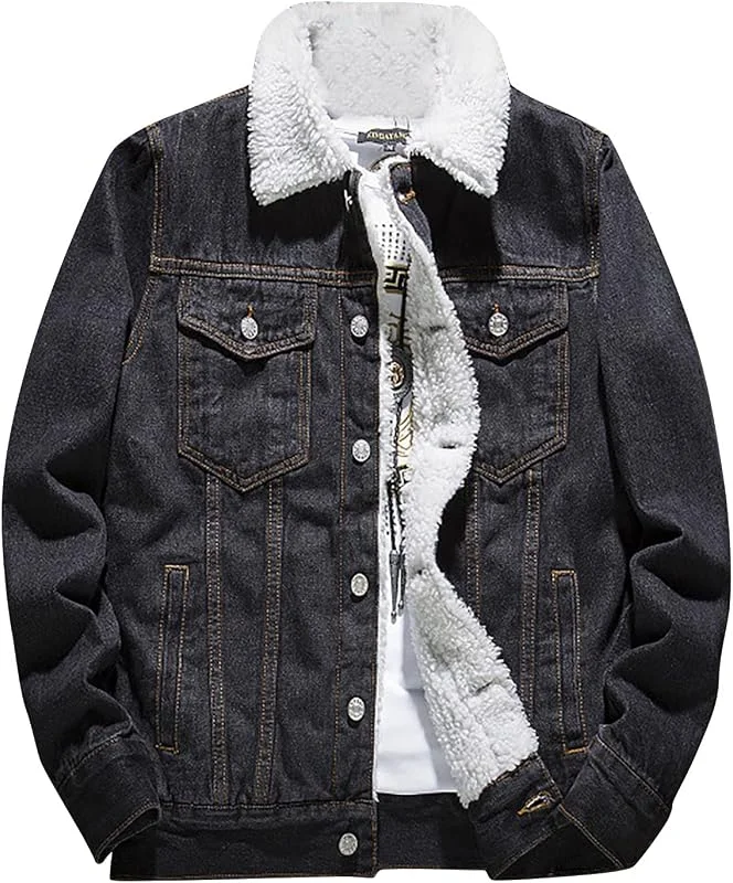 Besuche den ZRYAZQ-Store Jeansjacke Herren Winterjacke Herren Jeans Warm Gefüttert Fleecejacke Herren Beheizbare Jacke Modische Sweatjacke Outdoor Arbeitsjacke Herren Motorradjacke Herren Softshelljacke Herren Mit Knöpfen — Heizkleidung