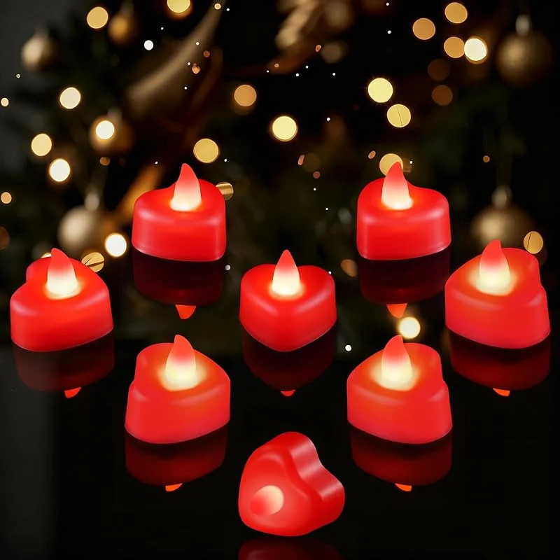 Besuche den Homemory-Store Homemory 2000 künstliche Rosenblätter mit 24 roten Herzen, flammenloses Batterie-Teelicht, für romantische Nacht, Hochzeit, Antrag, Jahrestag, Valentinstag — Advent und Tisch