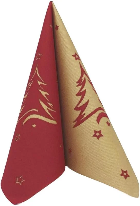 Besuche den APARTina-Store Airlaid Servietten 40x40 cm WEIHNACHTSBAUM Bordeaux 50 Stück — Advent und Tisch