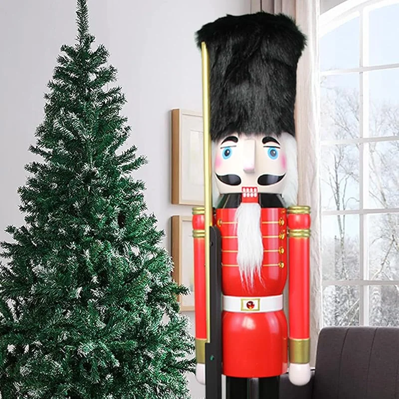 Besuche den ECOM-CDL-Store 4-Füße, 5-Feet, 6-Feet Riesen Holz Nussknacker König, Soldier - Rot — Weihnachtsdeko
