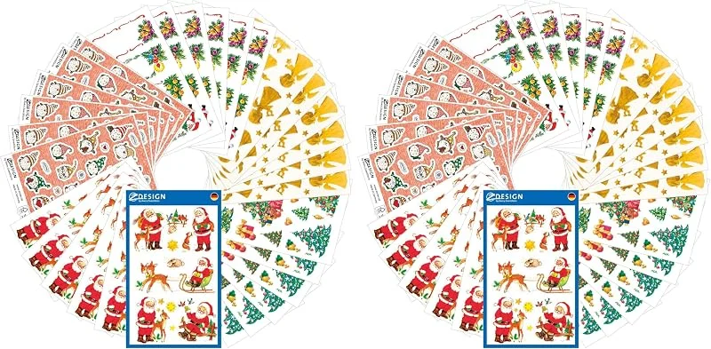 Besuche den AVERY Zweckform-Store AVERY Zweckform 318 Aufkleber Weihnachten im Set (Made in Germany, Weihnachtssticker klassik, Weihnachtspost, selbstklebend, Glitzer, gold, Weihnachtsdeko, Geschenke, Karten, Weihnachtsgrüße) 51002 — Geschenkverpackung