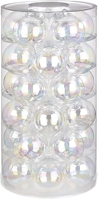 Besuche den Inge-glas-Store Inge Glas Weihnachtskugeln, Schöne Christbaumkugeln aus Glas, 30 Kugen in Dose, Christbaumschmuck Weihnachtsbaumschmuck Weihnachtsbaumkugeln (Irisierend, durchsichtig) — Weihnachtsdeko