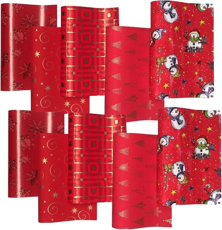 Besuche den HRB-Store HRB Geschenkpapier 10 Rollen für Weihnachten, 2, 00m x 0, 7m Weihnachtspapier Weihnachtsgeschenkpapier 2m pro Rolle, hochwertige geschenkverpackung, Packpapier Xmas verschiedene Motive (Serie 1)