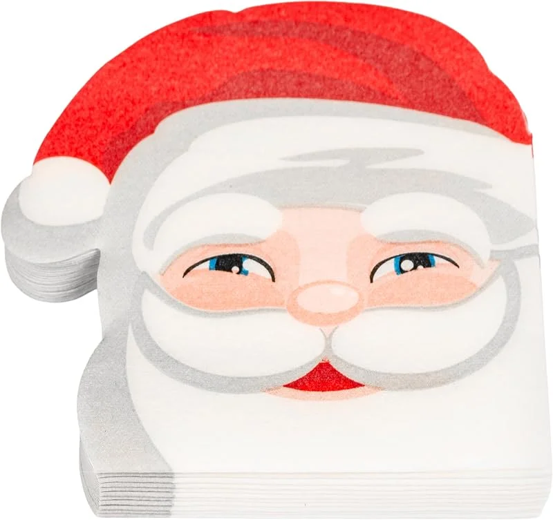 Besuche den Heku-Store HEKU 12 Premium Airlaid Weihnachtsservietten Santa Claus I Hochwertige, stoffähnliche Einwegservietten I Weihnachtsmann-Design, Rund ausgestanzt & besonders saugfähig, Ideal für festliche Anlässe — Advent und Tisch