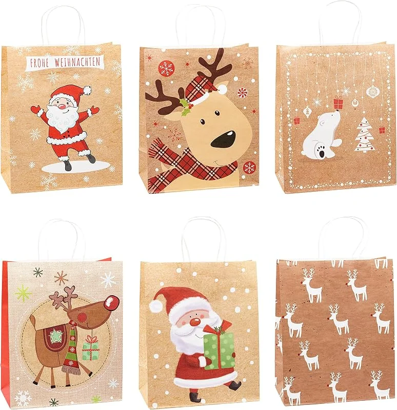 Besuche den TSI-Store TSI Geschenktüten aus Kraftpapier WEIHNACHTEN, 12er Packung, Größe: Groß (HxBxT 32 x 26 x 12 cm), Art. Nr. 88316 — Geschenkverpackung