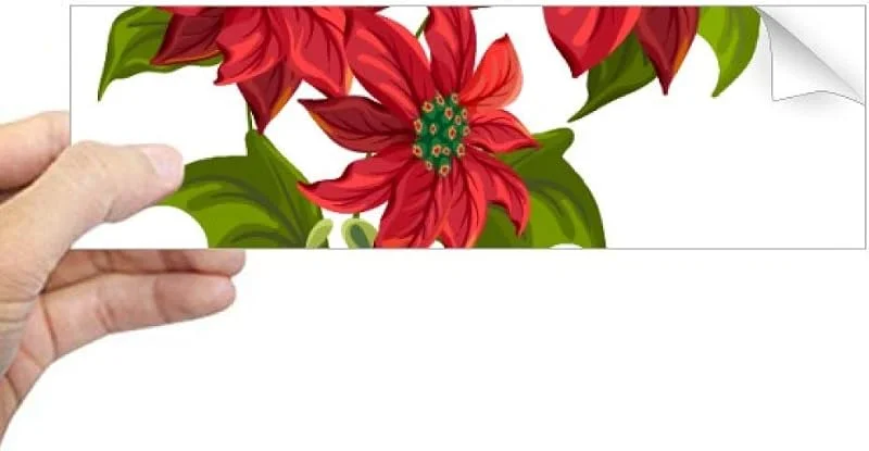 Marke: DIYthinker DIYthinker Weihnachten Blume Weihnachtsstern Bouquet Rot Rechteck Bumper Sticker Notebook Fenster Aufkleber — Weihnachtsdeko
