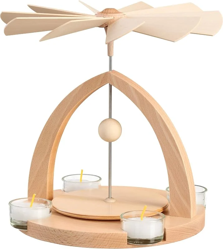 Besuche den Rudolphs Schatzkiste-Store Rudolphs Schatzkiste Tischpyramide Gestell rund leer Höhe 23cm NEU Holzpyramide Tischdekoration Dekoration Weihnachten Wärmespiel Lichter Figur Edelholz Seiffen Erzgebirge Holz Flügel Kerzen — Weihnachtsdeko