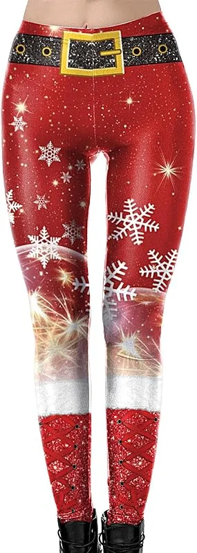 Marke: Generic Lustige Weihnachtsstrumpfhose, Bedruckte festliche Spandex-Strumpfhose – maschinenwaschbar, Weihnachtskostüm für Freunde, Schwester, Tochter, Mutter — Weihnachtsmode