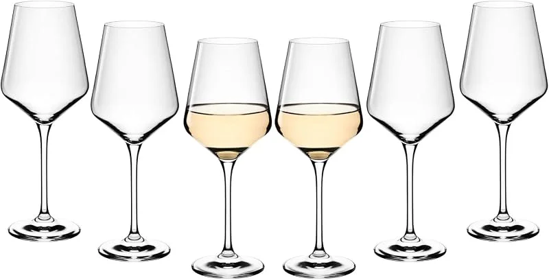 Besuche den Gerlach 1760-Store Gerlach 1760 Weingläser Weißweingläser Weißweinkelche Gläser Set 6 Stück 450 ml Kristallglas Wein Glas Spülmaschinenfest Modern — Wein und Festtafel