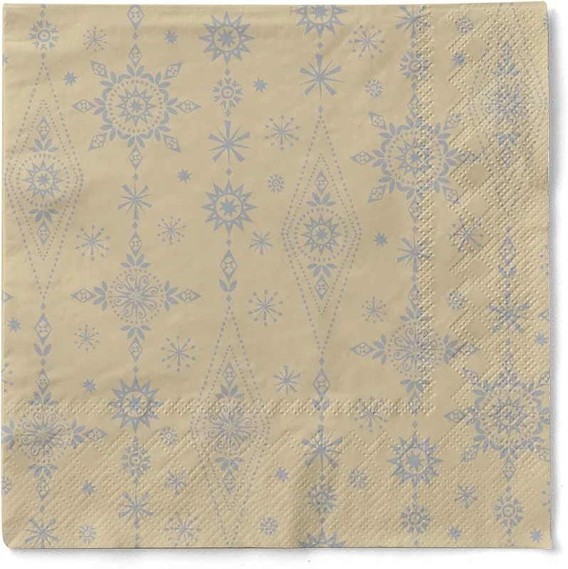 Besuche den Sovie HORECA-Store Sovie HORECA Weihnachtsserviette Brigitte Sandfarben-Silber aus 3-lagigem Tissue, Einweg Serviette Weihnachten, ideal für Advents- & Weihnachtsfeiern, 33 x 33 cm, 100 Stück — Advent und Tisch