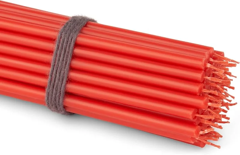 Besuche den NKlaus-Store NKlaus 50x Stabkerzen Rot, 16cm, dünne Paraffinkerzen — Kerzenlicht Abendessen