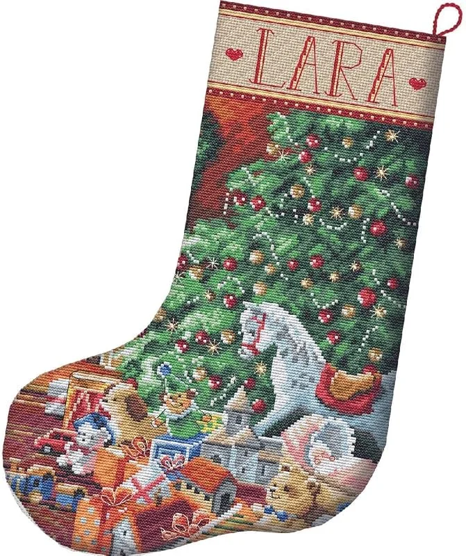 Marke: Letistitch Letistitch Kreuzstich Set Kuscheliger Weihnachtsstrumpf Zählmuster, 24, 5x37cm — Weihnachtsdeko