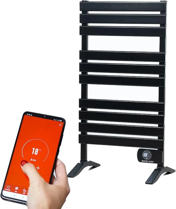 Marke: ECO-DE ECODE® Handtuchheizkörper Elektrisch- Badheizkörper mit WLAN über die Tuya-App, 500W - Handtuchtrockner mit LED-Bildschirm, 10 Stäbe - Elektrischer Handtuchwärmer Wandheizkörper Aluminium IP24 — Heizung Warmepumpe