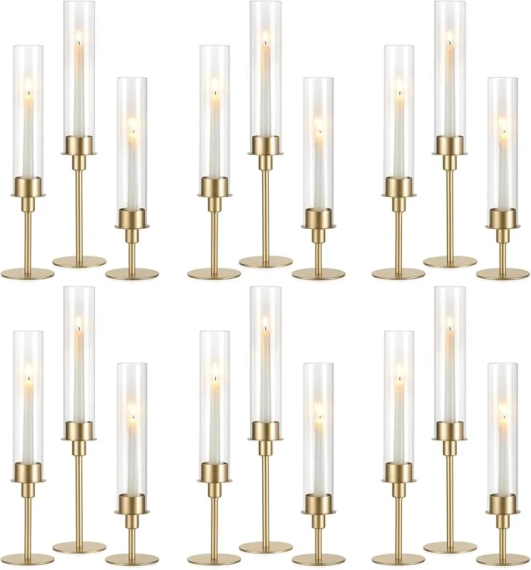 Besuche den Sziqiqi-Store Sziqiqi Goldene Kerzenständer für Hochzeit: Hurricane Kerzenhalter — Kerzenlicht Abendessen