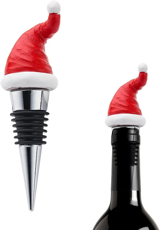 Marke: Générique Weihnachtsmannmützen Weinstopper Als Weinflaschenverschluss — Wein und Festtafel