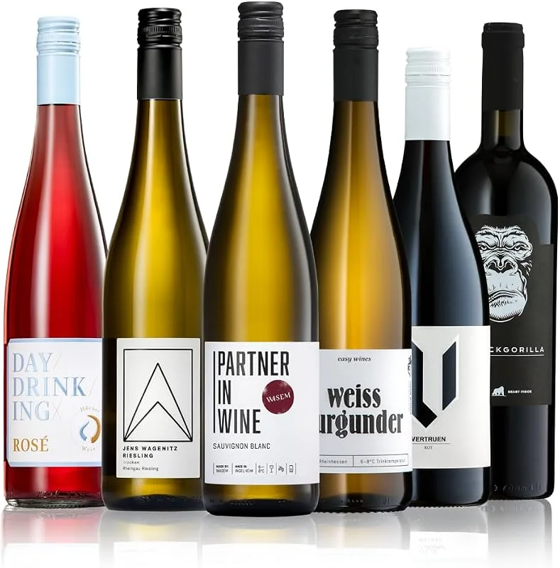 Besuche den GEILE WEINE-Store GEILE WEINE Weinpaket LIEBLINGE (6 x 0, 75l) Probierpaket mit Weißwein, Rosé und Rotwein von Winzern Deutschland, Italien & Argentinien — Wein und Festtafel