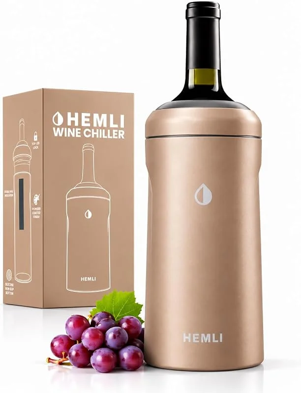 Marke: Hemli Weinflaschen-Isolatorhülse, Weinkühler, Weinflaschenkühler, Weinkühlerhülse, Weinkühler-Halter, Champagnerflaschenkühler, Wein-Geschenkideen für Frauen (Champange) — Wein und Festtafel