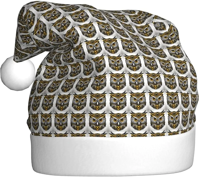 Marke: Tamiger Weihnachtsmützen mit niedlichem Eulenmuster, saisonal, festlich — Weihnachtsmode