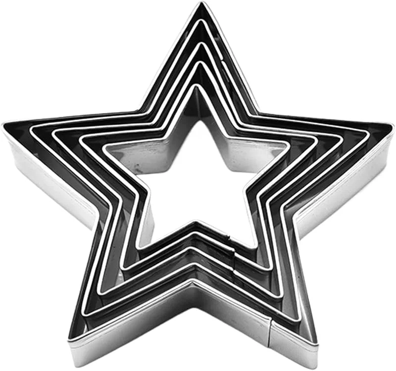 Marke: Yaztauho Ausstechformen, Stern Ausstecher, Keksausstecher Sterne, Keksausstecher aus Edelstahl in Sternform, Ausstechformen-Set, 5 Stück Stern-Ausstechformen für Kinder, Keksausstecher — Weihnachtskueche