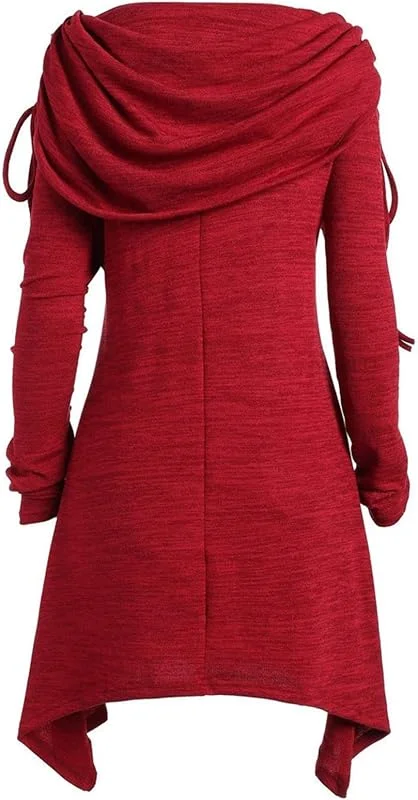 Marke: Generic Lange Weihnachtspullover Kleid Damen Pullover Sweatshirt Asymmetrischer Weihnachtskleid Winter Langarm Knielang Kleider mit Weihnachtsmann-Muster Weihnachten Party Dress Tops — Weihnachtsmode