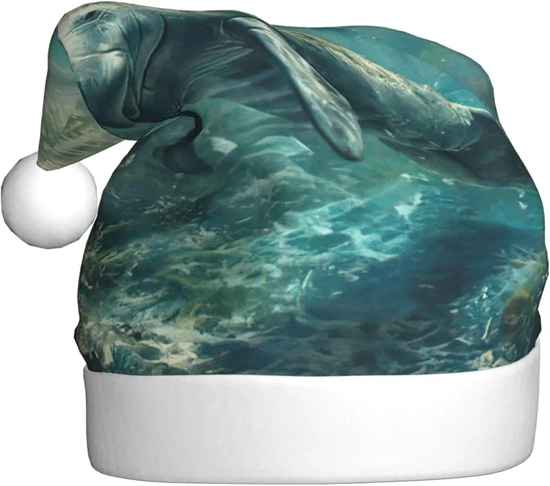 Marke: Tamiger Crazy Save Manatee Print Weihnachtsmützen saisonal festlich — Weihnachtsmode