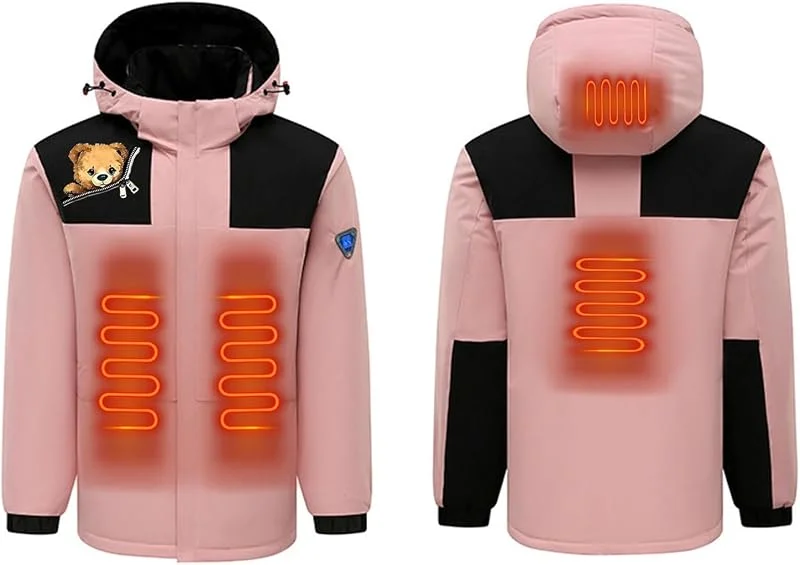 Marke: KQIVAM KQIVAM Beheizbare Jacke Damen Herren mit 4 Heizzonen Wasserdicht Winddicht Regendicht Schneeschutz warm Softshell Winterjacke, Weihnachten Beheizbare Jacke Warme Dicke Beheizte Thermo Oberteile — Heizkleidung
