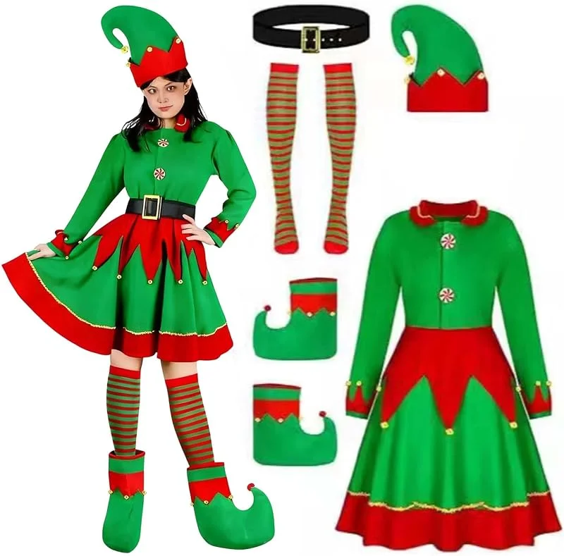 Marke: Generisch Wichtel Kostüm Kinder, Elfenkostüm Kinder Mädchen, Elfen Kostüm Kind, Kostum Weihnachtself, Wichtelkostüm Kind, Weihnachtskostüm Mädchen, Elfen Kostüm Kinder — Weihnachtsmode