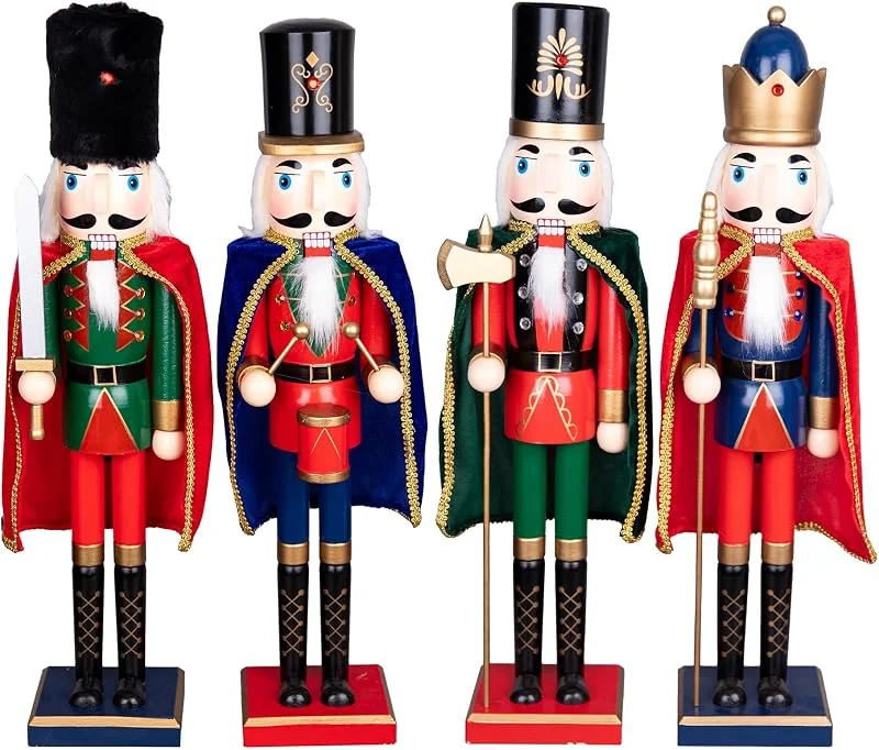 Marke: SHATCHI SHATCHI 60 cm große Nussknacker aus Holz, Soldaten, König, Puppe, große Figuren, Weihnachtsdekoration, Ornament - Wird jedem geliefert, rot, grün, blau