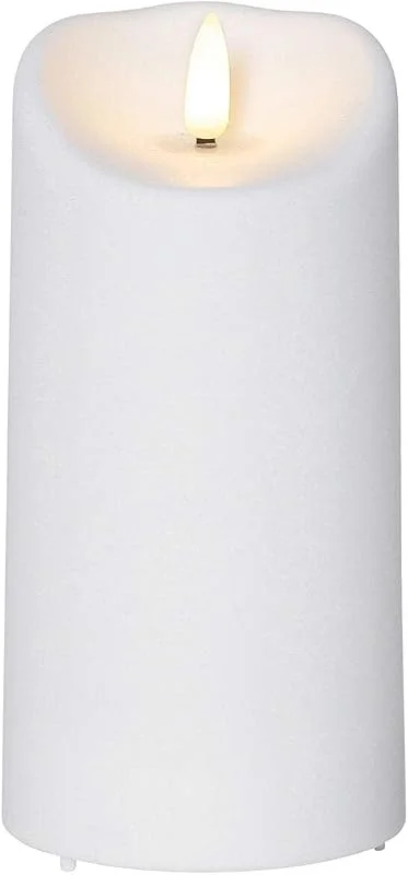 Besuche den Star Trading-Store Star Trading LED Außenkerze mit Timer & IP44, Batterie, 3D-Flamme, Flackereffekt, Wetterfest, Warmweiß, Outdoor Deko Kerze, Weiß, 7, 5x15 cm — Kerzenlicht Abendessen