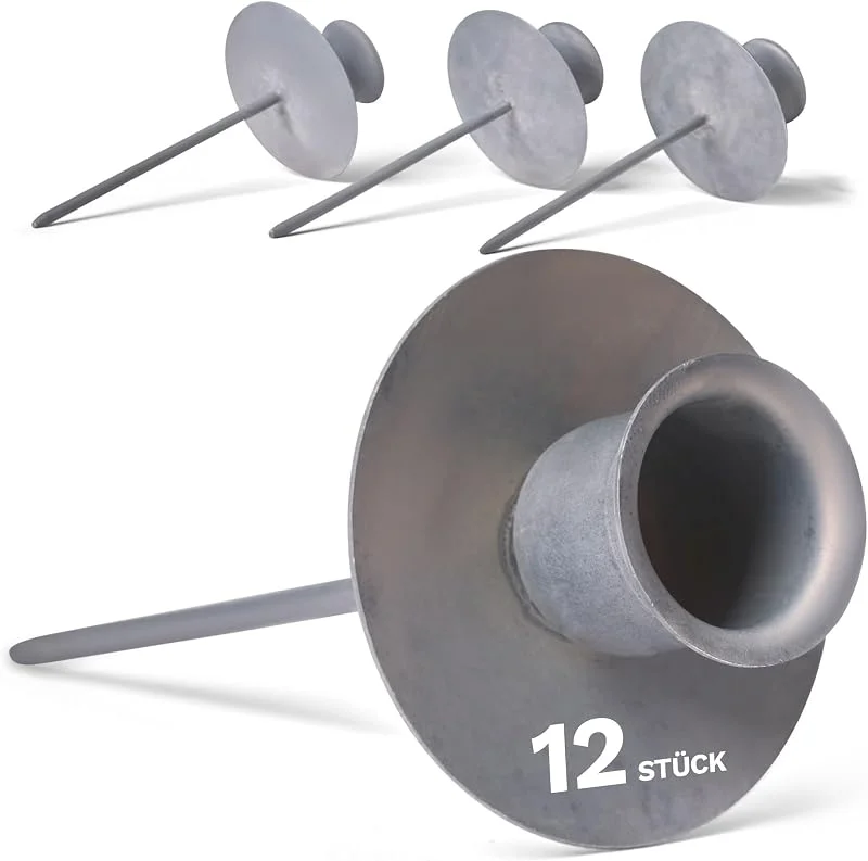 Besuche den Novaliv-Store Novaliv 12x Kerzenpick mit Kerzenteller Adventskranz GRAU Kerzenpick zum Stecken Adventskranzkerzenhalter Tischdeko rund Kerzenhalter für Kränze Kerzentülle Metall Kerzenständer Kerzenpin — Advent und Tisch