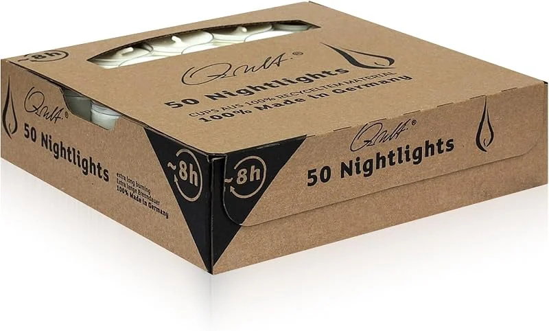 Besuche den Qult-Store Qult Farluce Teelichter in Kunststoffhülle - Rußfrei - unbeduftet - Nightlights und Maxilights (Qult Farluce Nightlights, 1) — Kerzenlicht Abendessen