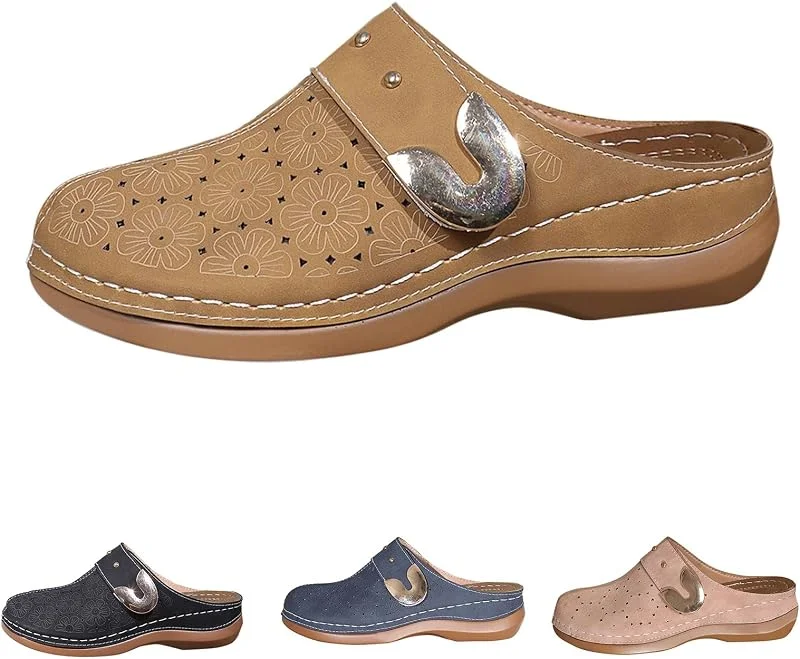 Marke: Generisch Clogs & Pantoletten Für Damen Mit Absatz, Schuhe Vorne Geschlossen Hinten Offen Damen Sommersandalen Mit Blockabsatz Schlappen Atmungsaktive Stiefeletten Bequeme Slipper Boho Pantolette Fashion Clog — Heizkleidung