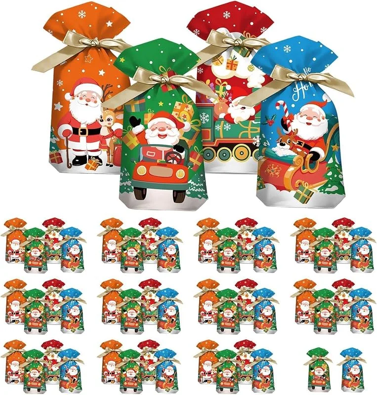 Marke: Generisch Weihnachts-Zugbeutel 50 Stück Saisonale Geschenktüten — Geschenkverpackung