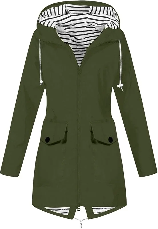 Besuche den FUPODD-Store FUPODD Damen Regenjacke Leichte Wasserdichte Regenmantel Mit Kapuze Windbreaker Übergangsjacke Atmungsaktiv Mantel Outdoor Jacke Kordelzug Funktionsjacke Frauen Zum Wandern Reisen Treking Fahrrad — Heizkleidung
