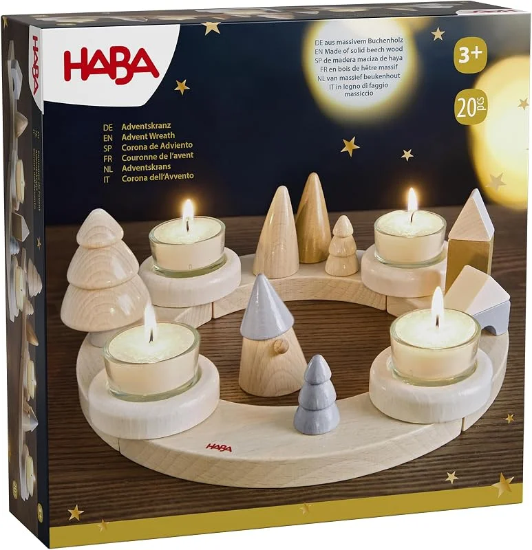 Besuche den HABA-Store HABA Adventskranz – Weihnachtliche Holz-Dekoration aus Buchenholz für Advent & Festliche Atmosphäre – nach Belieben frei gestalt- und kombinierbar – 2012292001 — Advent und Tisch