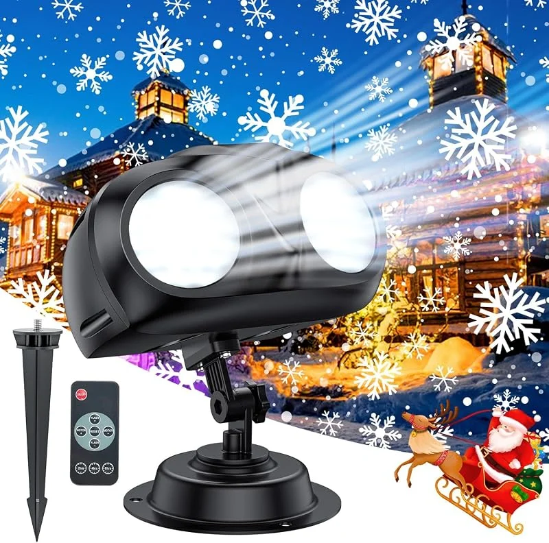 Marke: Cosy Life 2025 Upgraded Snowflake Christmas Projector Lights Outdoor, 270° Rotating Dual Head Snowflake Projector Lights with IP65 Waterproof, for Xmas Holiday Party Gardens Indoor Wall Christmas Decoration — Weihnachtsbeleuchtung