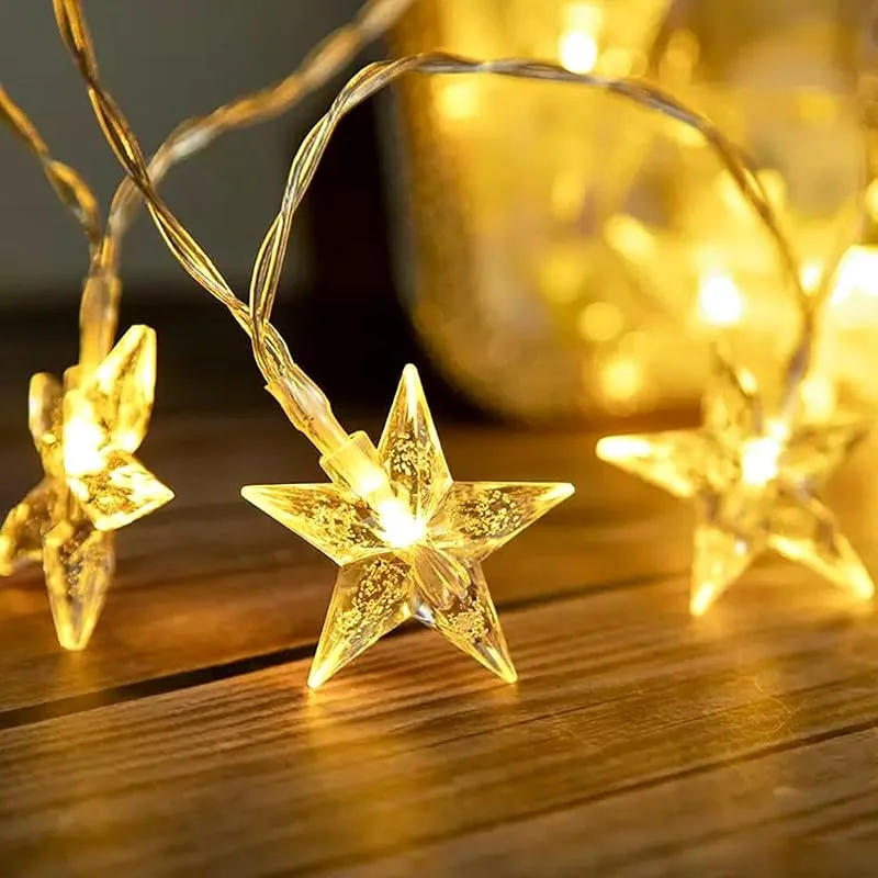 Marke: MUCHER MUCHER 30 LED Stern Lichterkette, USB Powered mit Fernbedienung Weihnachtsbeleuchtung Warmweiß Stern Lichterkette für Innen Außen Hochzeit Schlafzimmer Terrasse Dekorationen